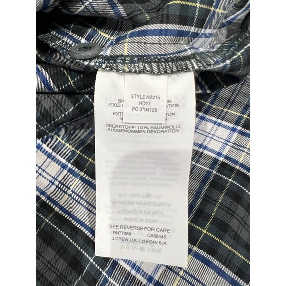 J. Crew Women Beaded Embellished Forest Green Tartan Plaid Shirt Small Sequin - Picture 12 of 14